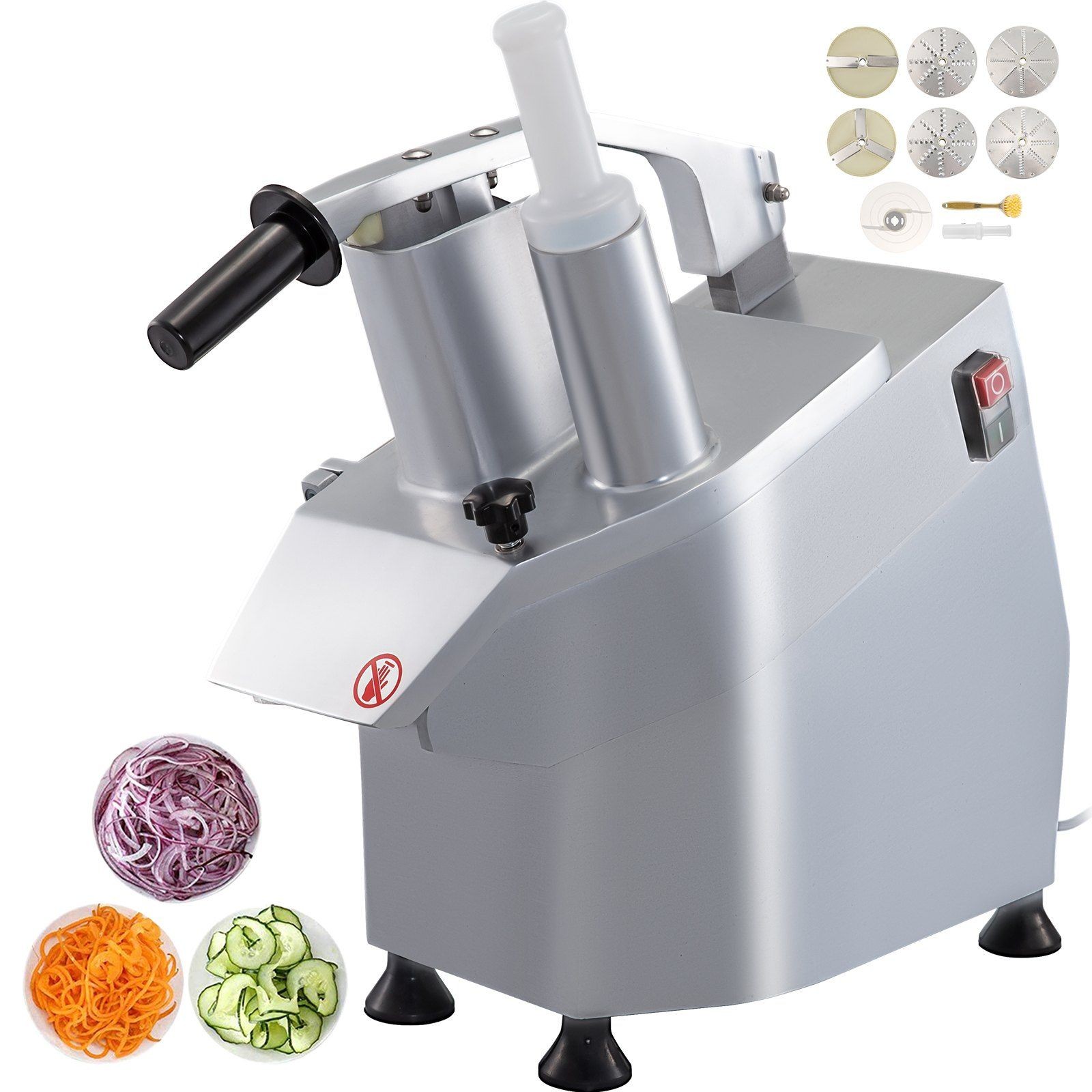 Efficient Vegetable Processor 550W 1600 RPM Commercial Use 2 Feeds 6 Blades