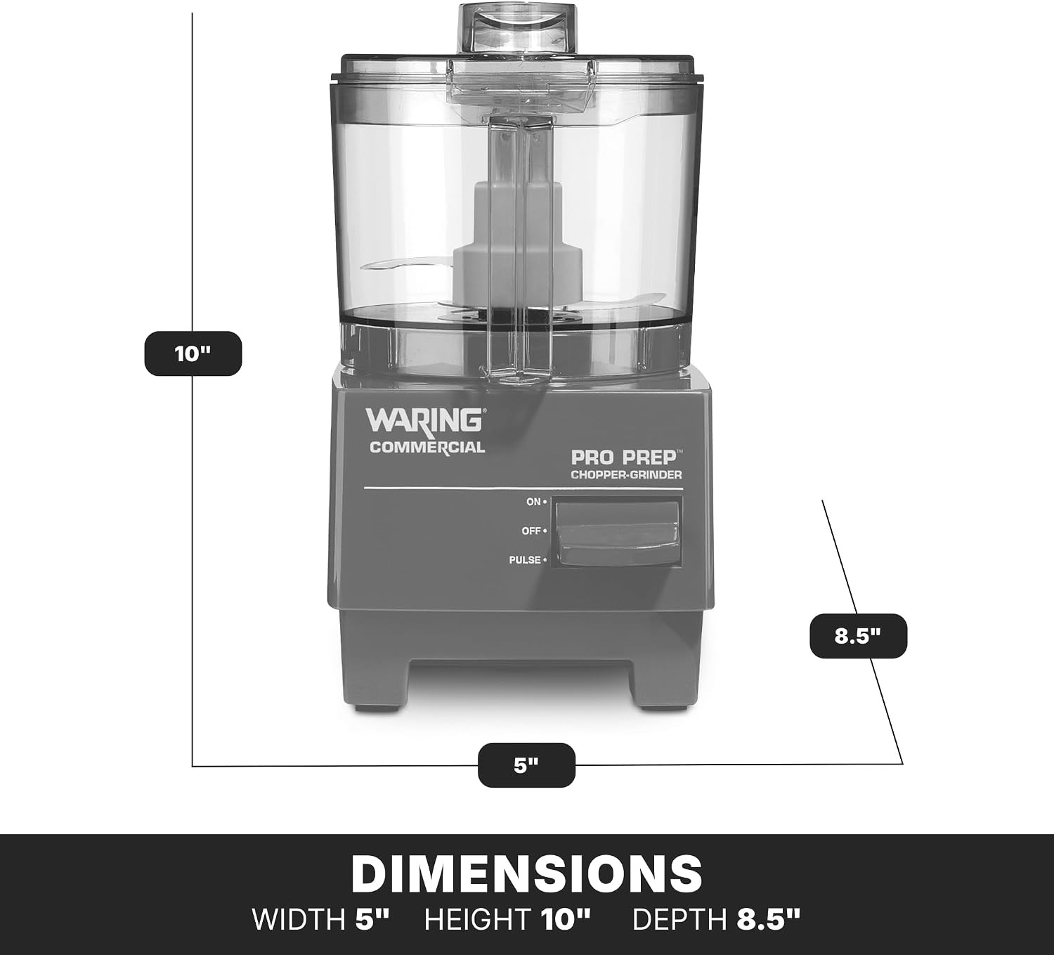 Commercial Pro Prep Chopper Grinder, 3/4 Horsepower High-Speed Motor, 3/4 Quart