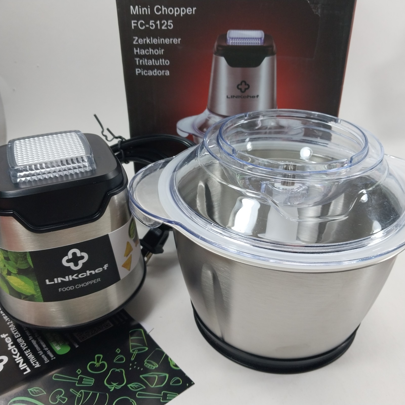 Mini Food Chopper, 5 Cup Food Processor Mini Electric 1.2L 250W Meat Grinder