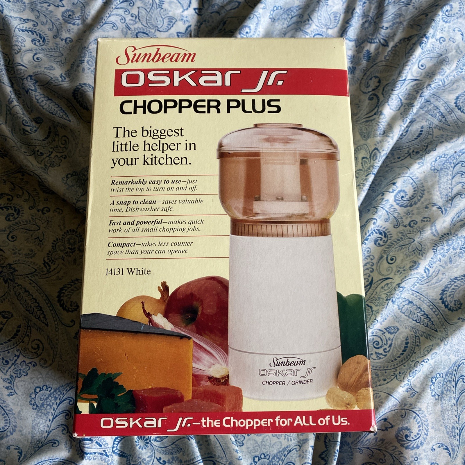 SUNBEAM OSKAR Jr PLUS ELECTRIC FOOD CHOPPER 1987 MODEL 14131 NEW IN BOX