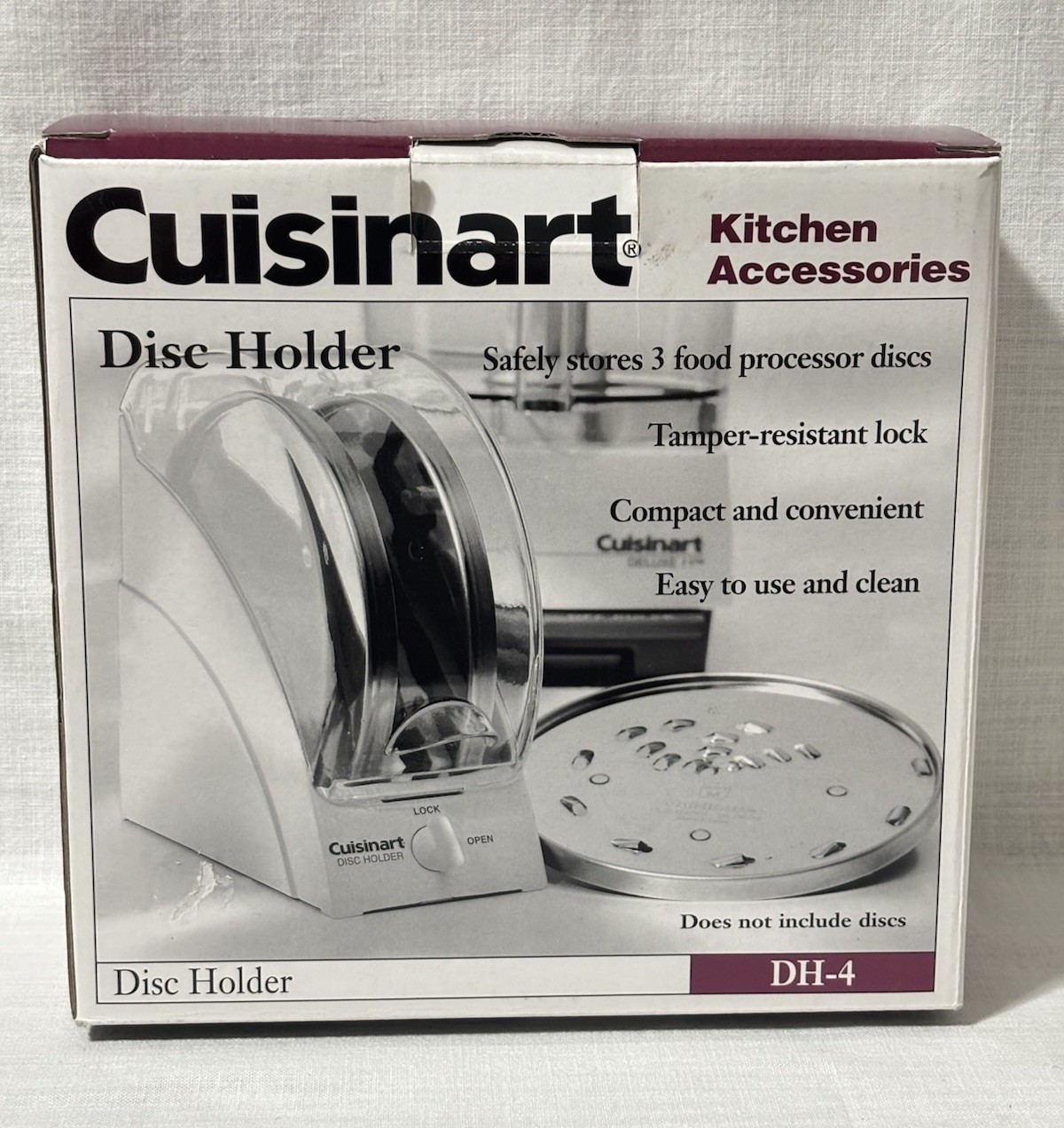 CUISINART Food Processor Safety Disc Holder w/Lock HOLDER ONLY NO DISC NOS 1998