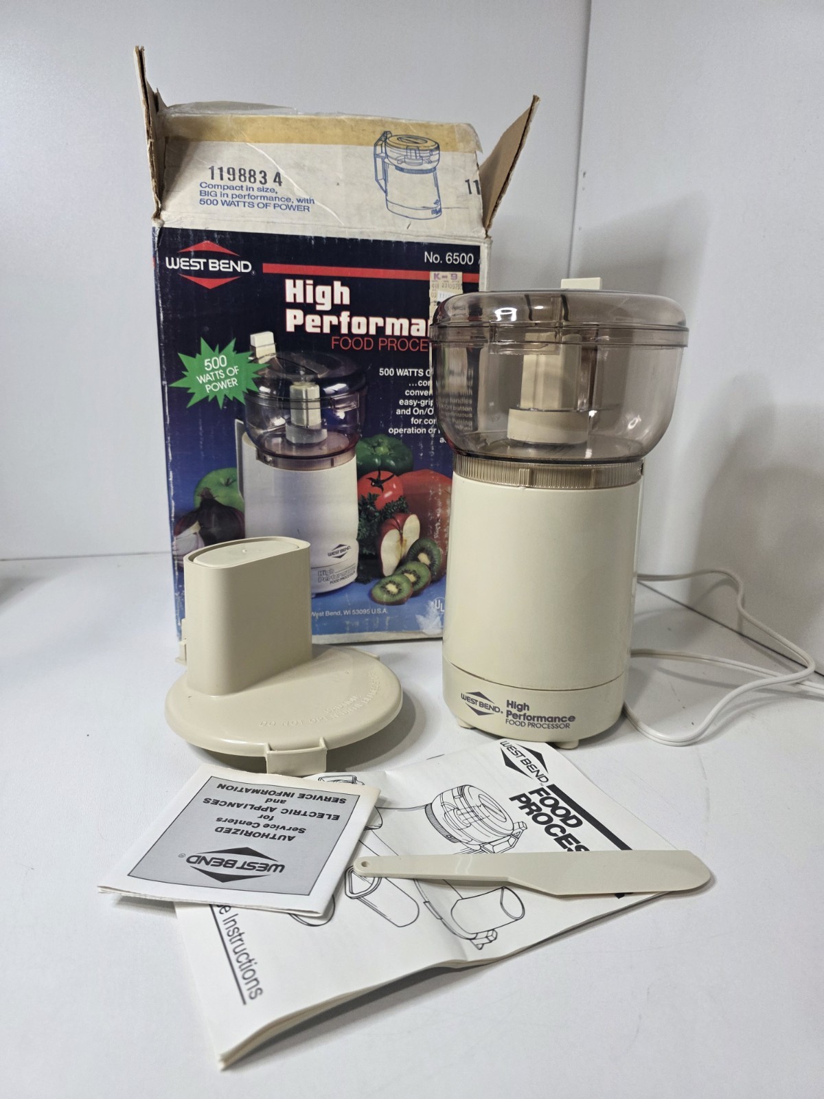 West Bend Food Processor 6500 Chopper Slicer High Performance Vintage Open Box