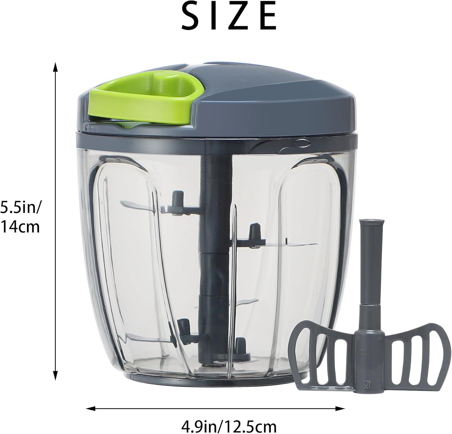 Manual Food Processor Vegetable Chopper, Portable Hand Pull String Garlic Mincer