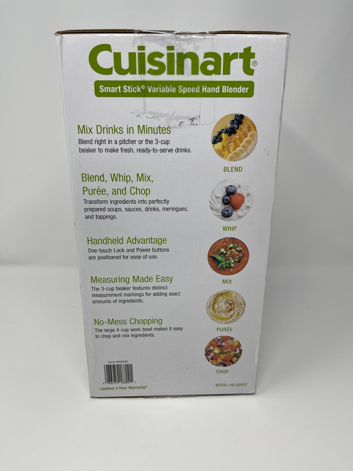 Cuisinart HB-900PC Immersion Hand Blender Smart Stick Variable Speed Storage Bag