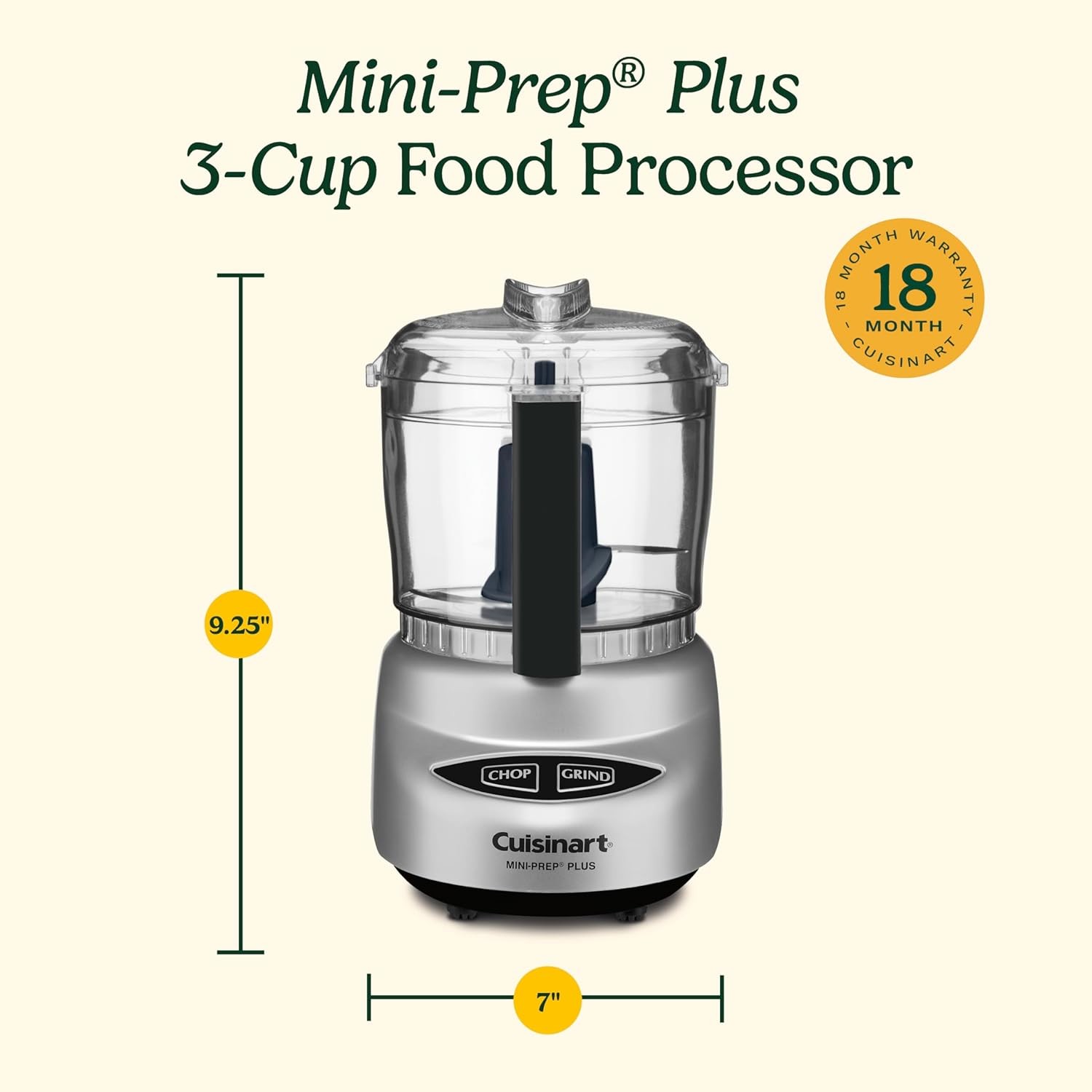 24oz Mini Food Processor Stainless Blade Herbs Veggies Cheese Chrome DLC-2ABC