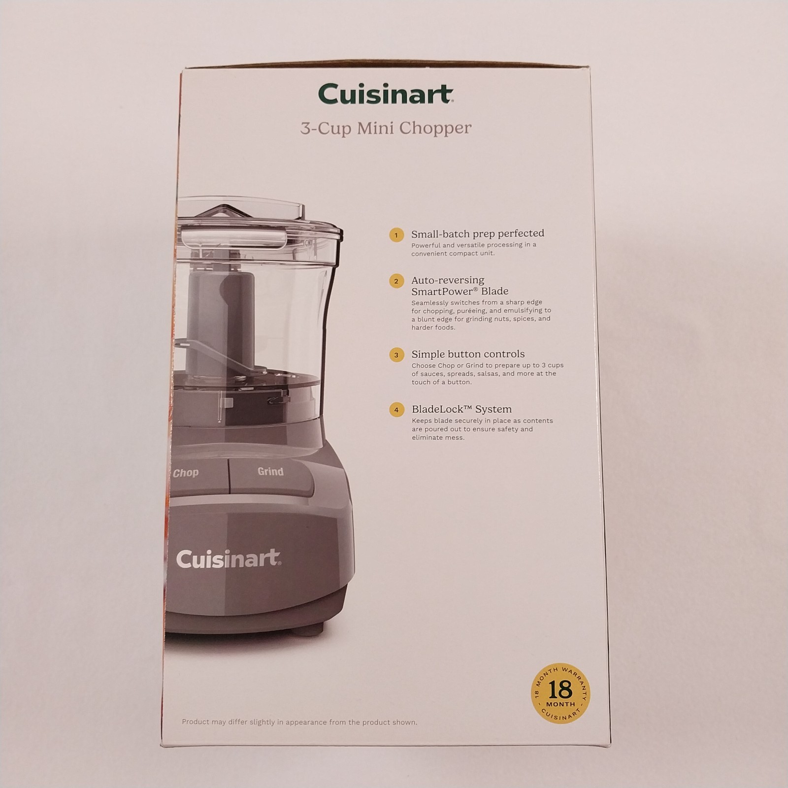 Cuisinart 3-Cup Mini Chopper Food Processor Prep New In Box Gray CCH-3AG