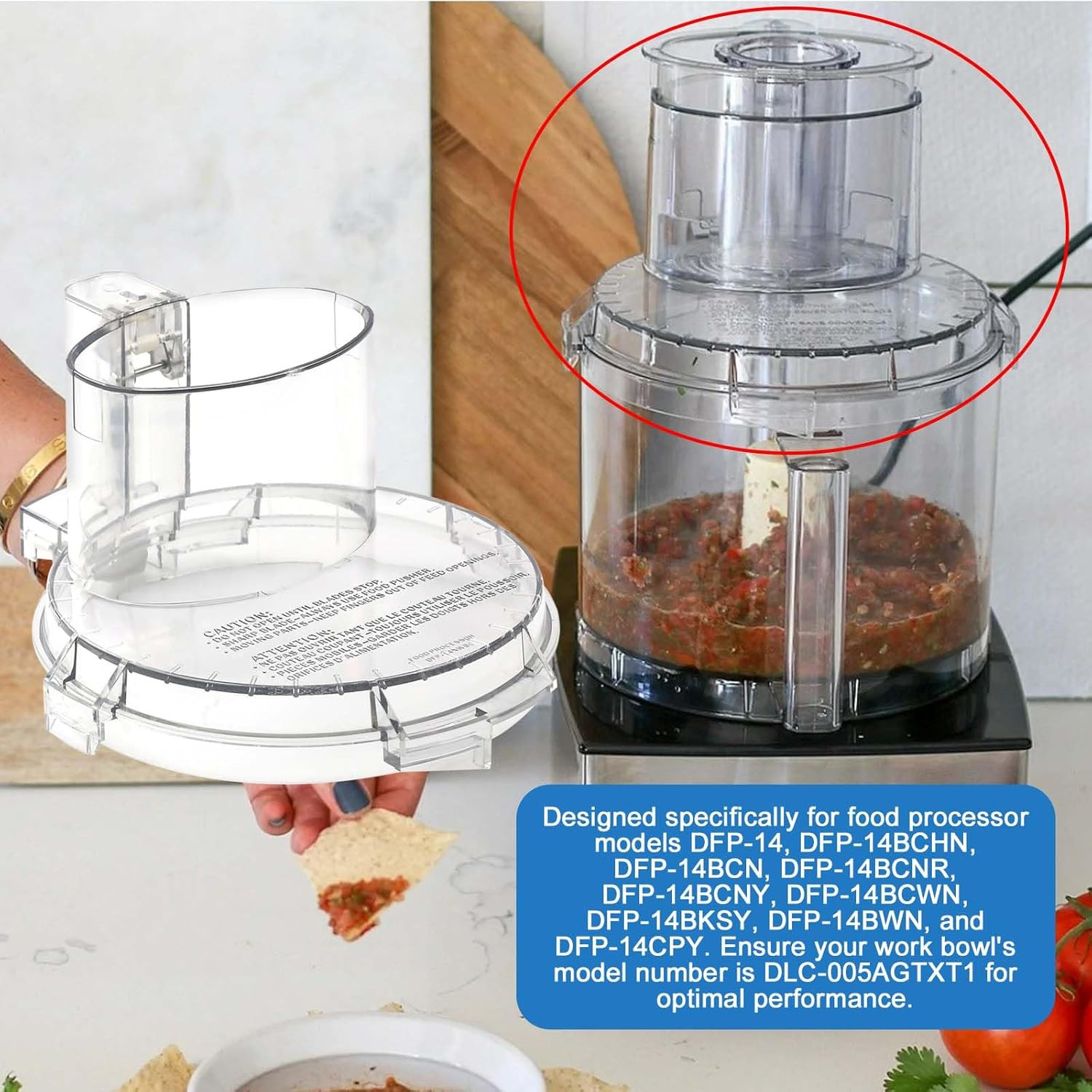 DFP-14 Food Processor Work Bowl Cover DFP-14NWBCT1 for Cuisinart Food Processor