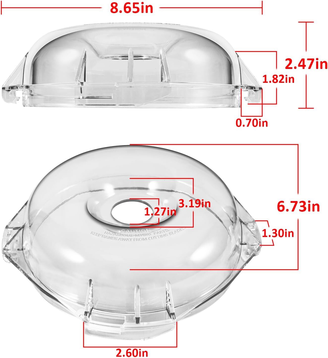 106458S Cutter Bowl Lid Replacament for Robot Coupe R100B R100BCLR R101B R2 R2B