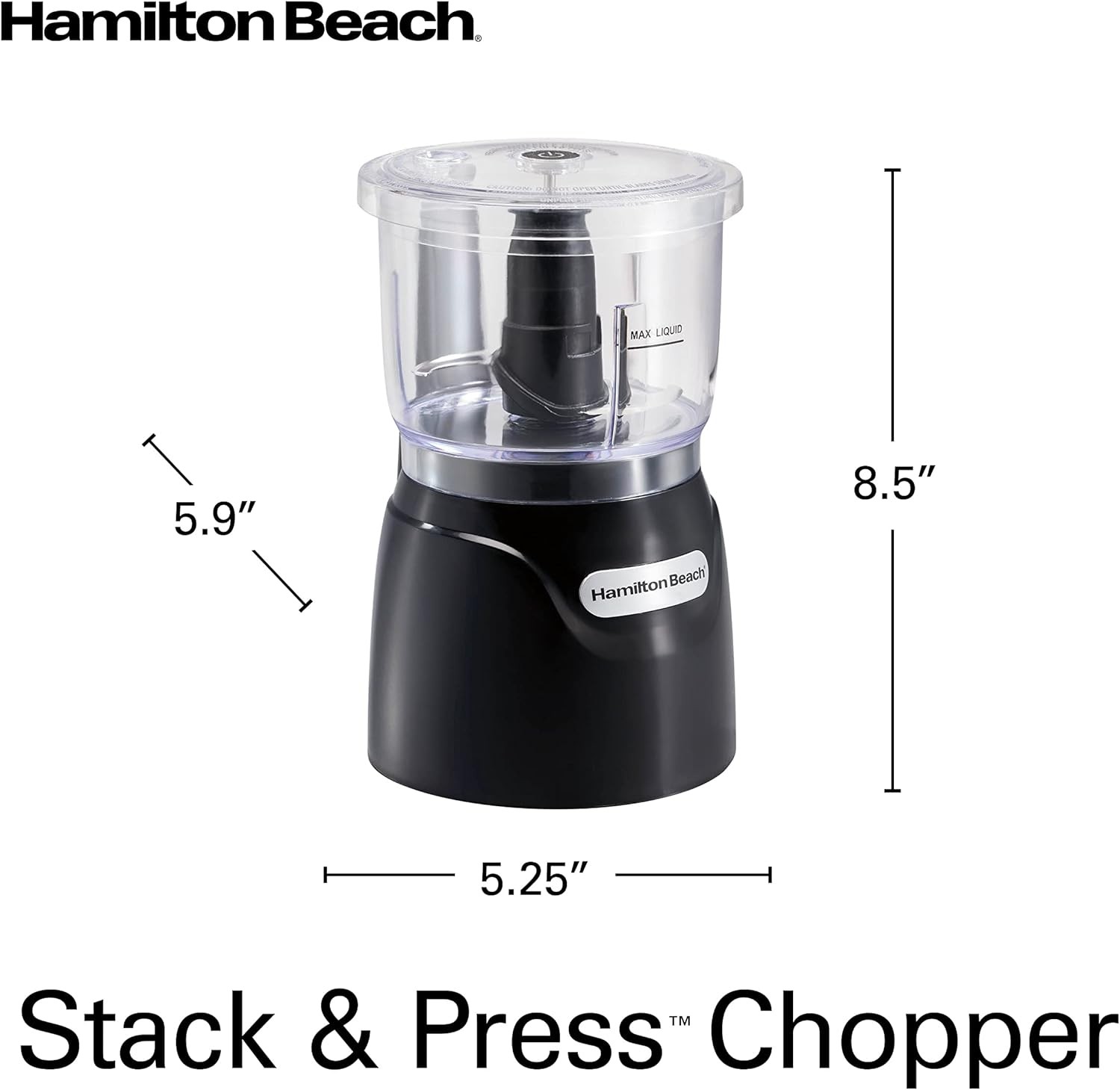 Electric Vegetable Chopper Mini Food Processor 3 Cup 350W Black
