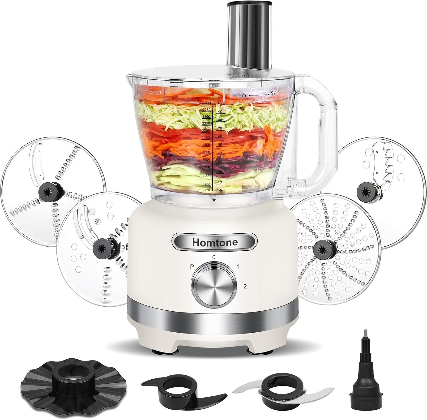 Homtone Large 16 Cup Food Chopper French Fry Meat Veggie Prep