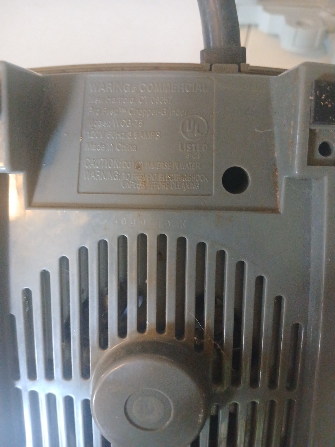 Waring Commercial WCG75 Pro-Prep Chopper Grinder by Cuisinart. Bottom Only.
