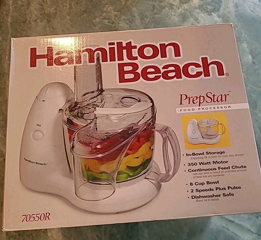 Hamilton Beach 8 Cup Electric Food Processor Chopper White Original Box Tested