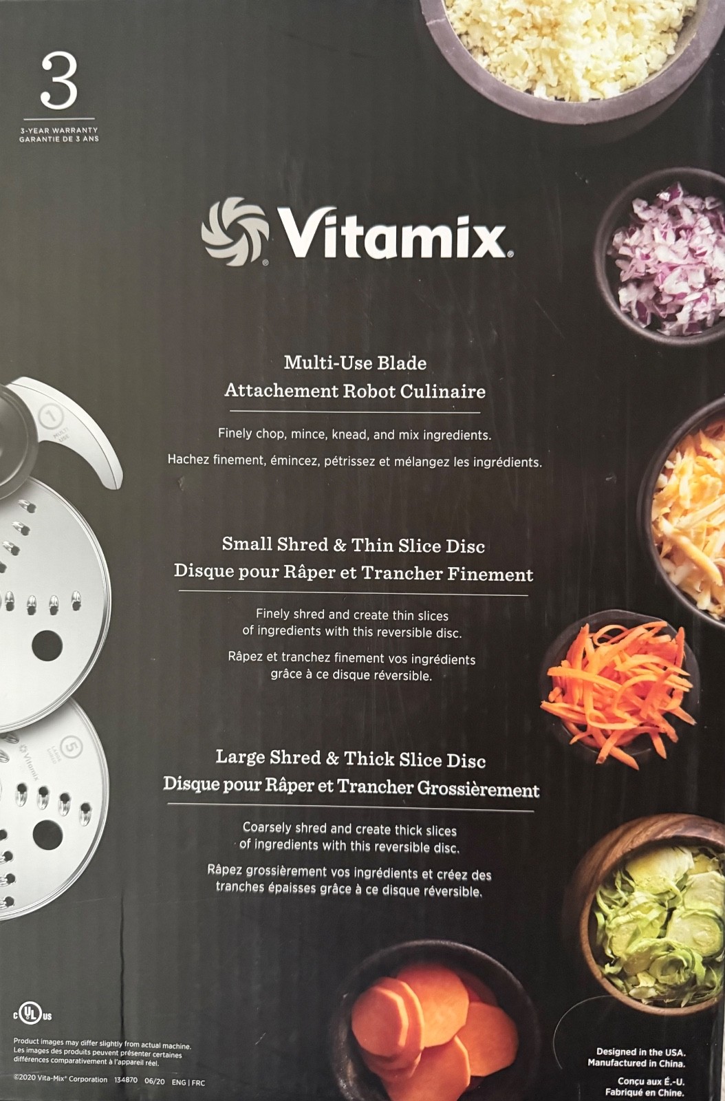 Vitamix 12-Cup Food Processor Attachment Self Detect, BPA-Free, W/Blades NIB NEW