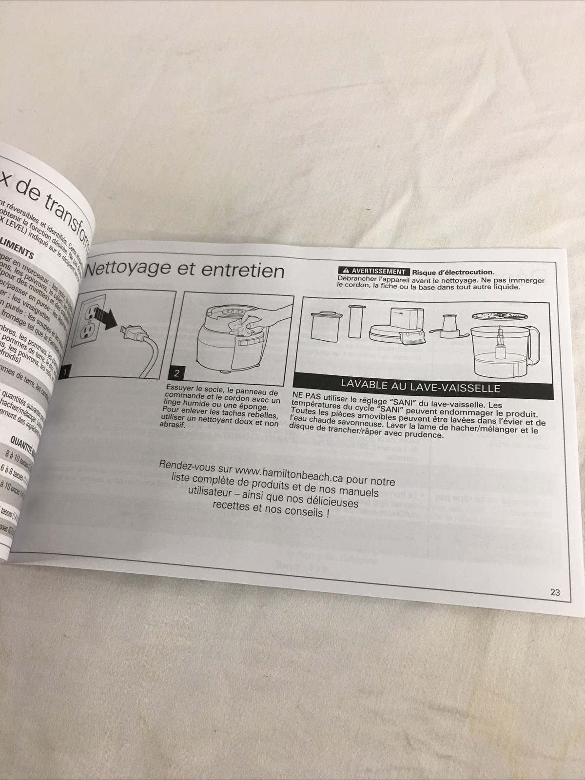 NEW Hamilton Beach Food Processor Stack & Snap #70720 Part – Manual Only