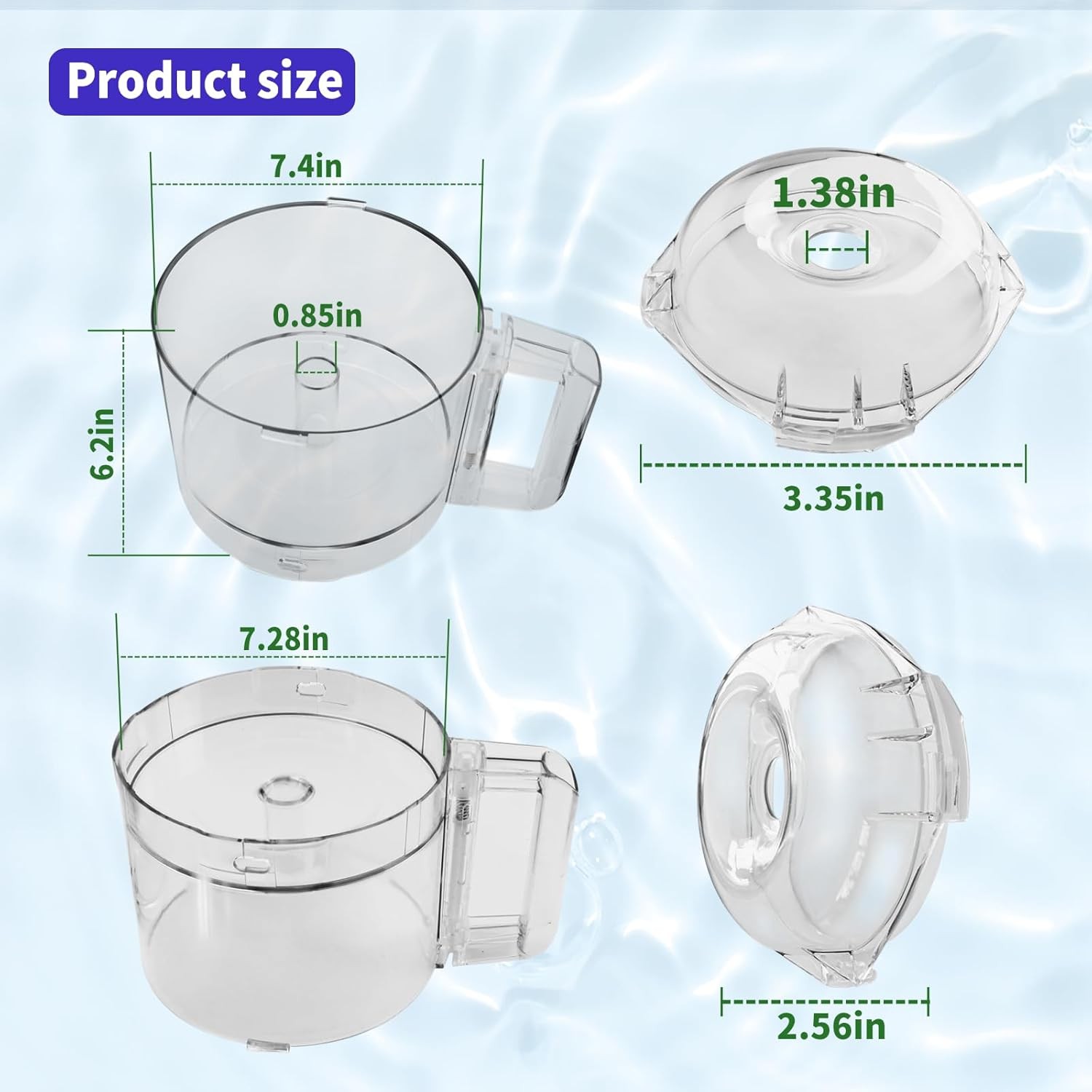 106458S Cutter Bowl Lid and 112203 Cutter Bowl for Robot Coupe R2 Food Processor