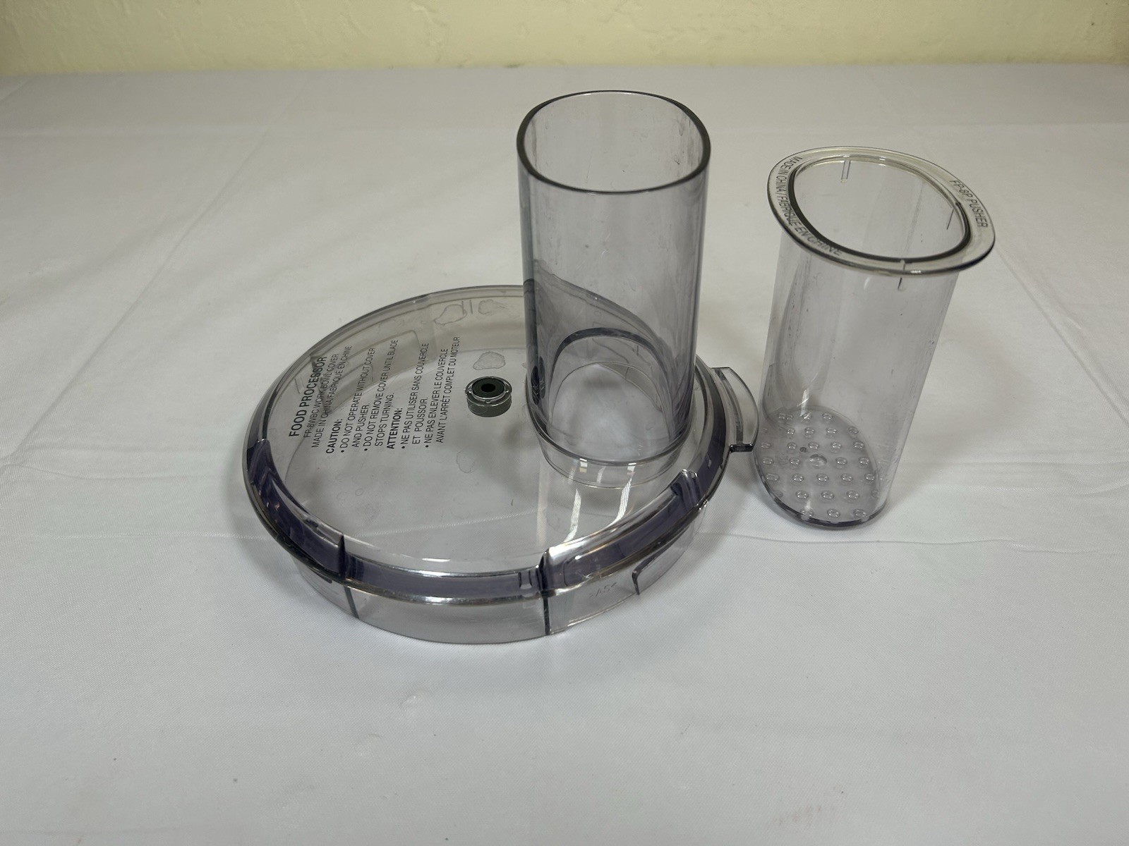 Cuisinart Food Processor Part FP-8WBC Work Bowl Cover Lid & FP-8P Pusher