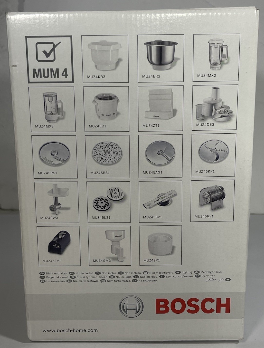 Food Processor Attachment For Bosch Universal Compact Mixers MUZ4MM3
