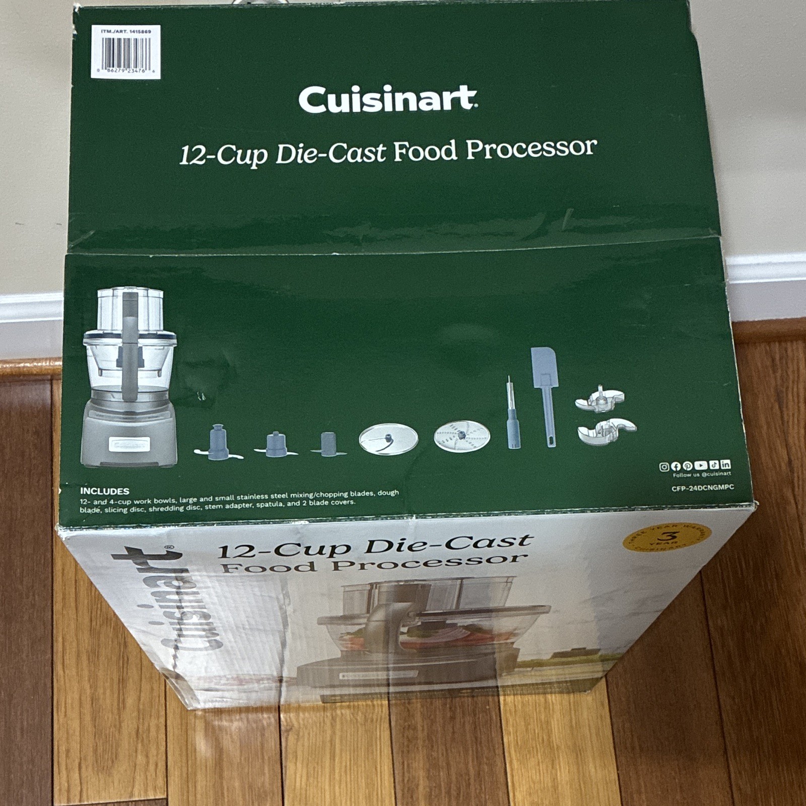 Cuisinart 12-Cup 800W Die-Cast Food Processor Touchpad CFP-24DCNGMPC Gray