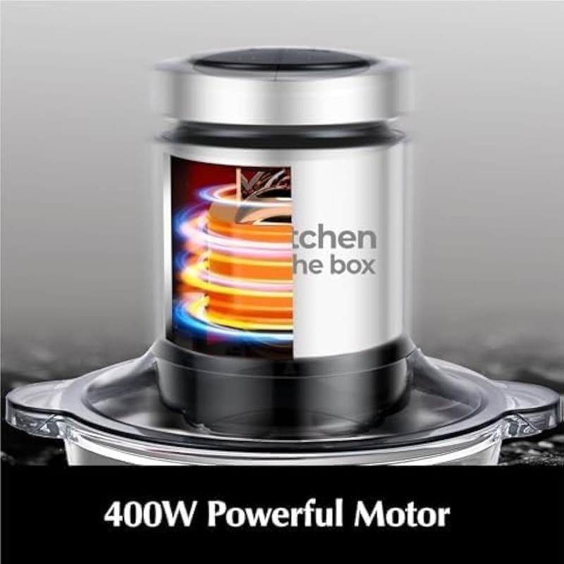 400W All-Copper Food Processor 2 Bowls 2 Sets S Blades 2 Speeds Chopping New