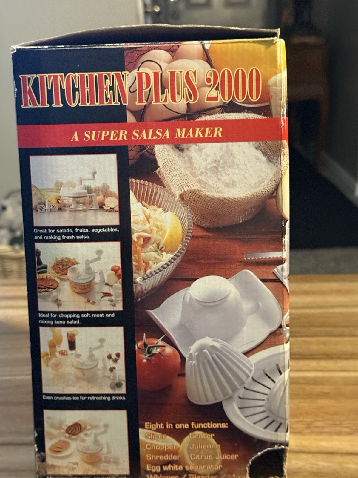 Kitchen Plus 2000 Manual Food Processor Chopper Slicer Open Box Unused Complete