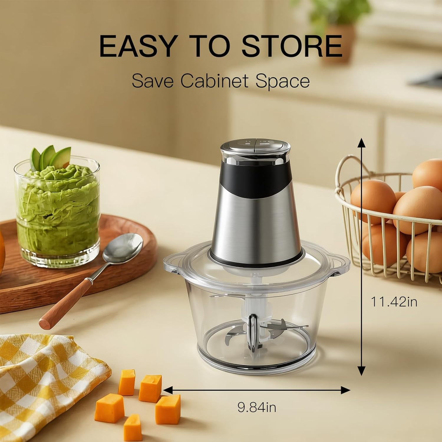Electric Food Chopper 800W, Dual-Speed Meat Grinder With1.2L 304# Stainless Stee