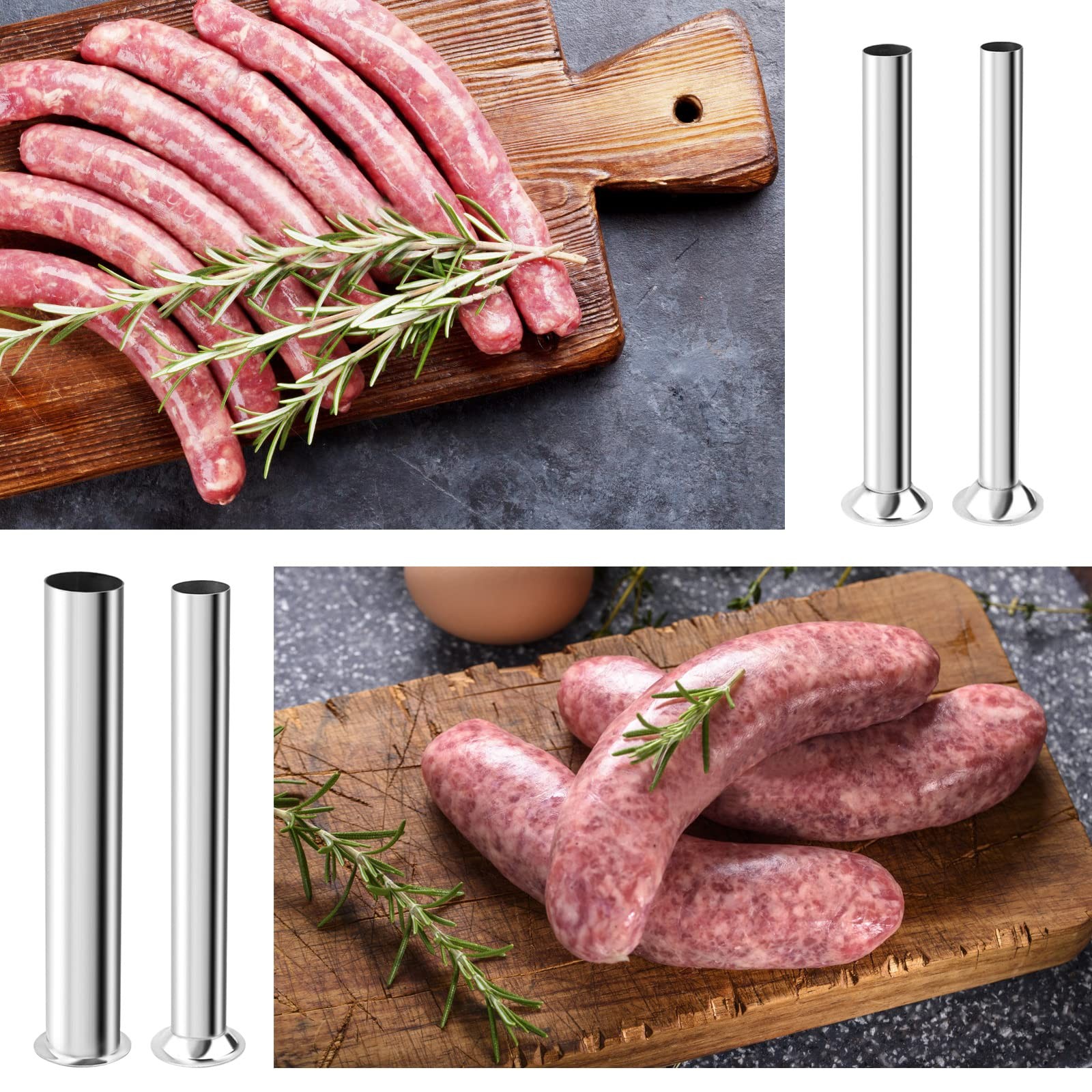 Hoypeyfiy Stainless Steel Sausage Stuffing Tubes Replacement normal, Sliver