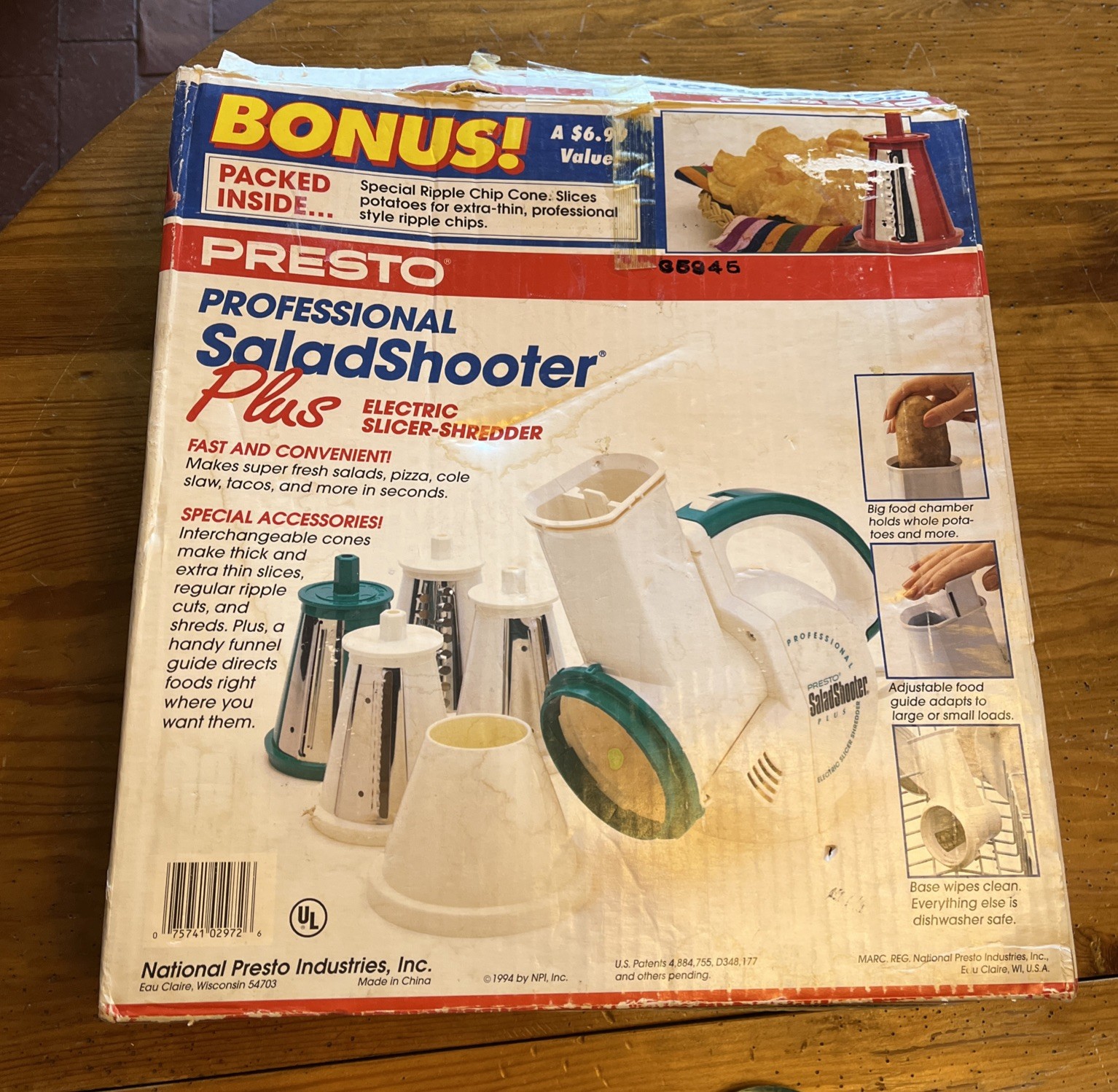 Presto Professional Salad Shooter Plus Electric Slicer Shredder Model 0296001
