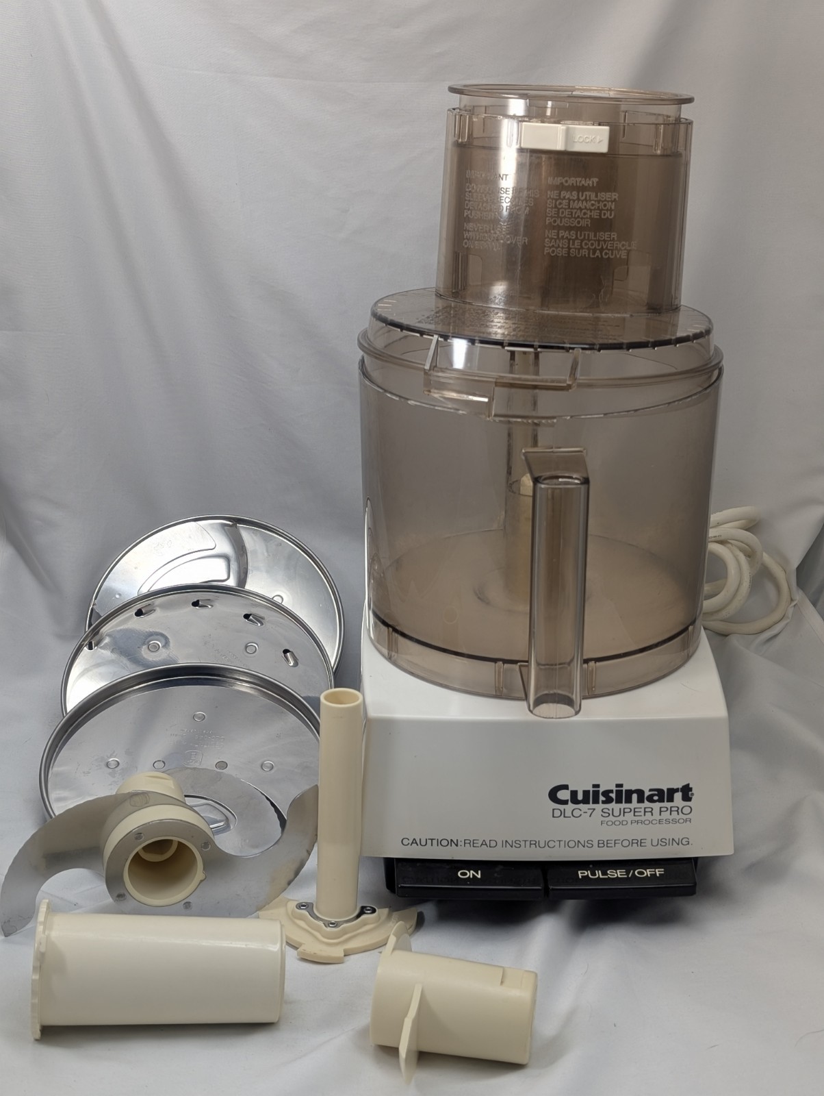 Cuisinart DLC-7 Super Pro Food Processor Set Commercial Tested Working Clean