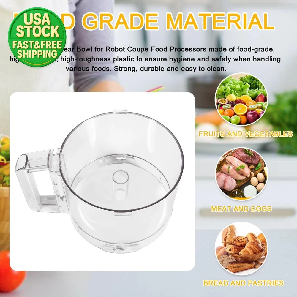 3QT Clear Bowl 112203 Replacement for Robot Coupe R2 R2B R2N Food Processor