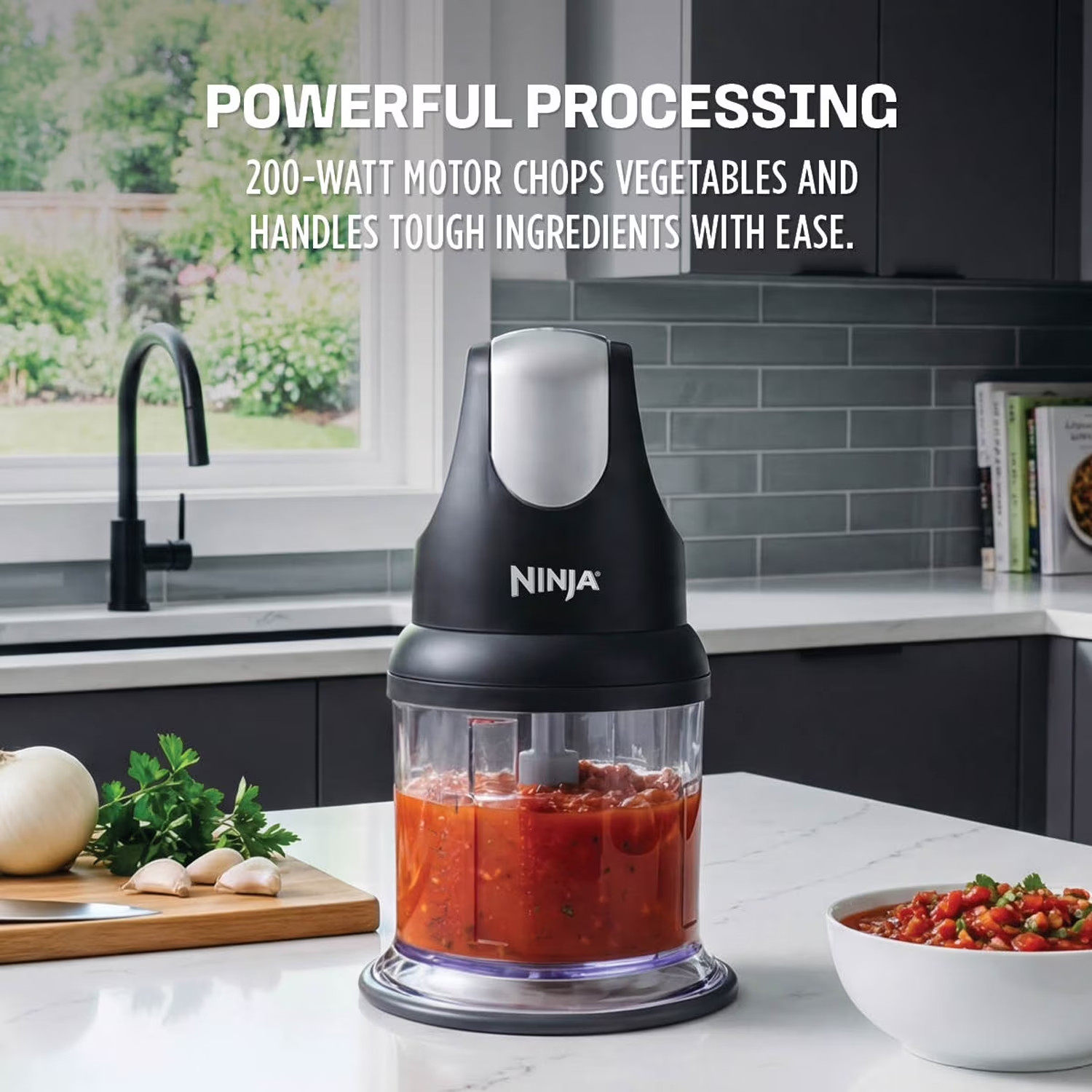 Ninja Express Chop 2-Cup Food Chopper, One-Touch Pulsing, Splash Guard & Storage