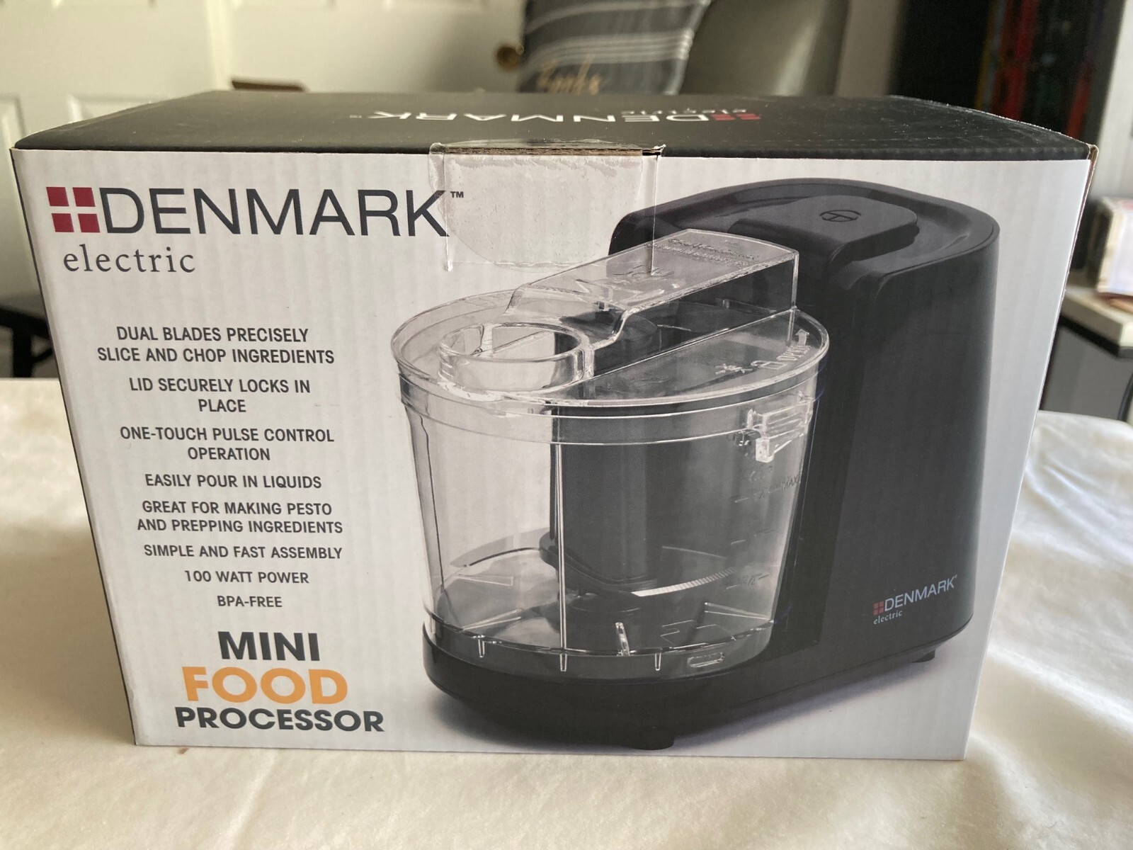 Denmark Electric 1.5-Cup Personal Food Chopper with One-Touch Pulse Control-New