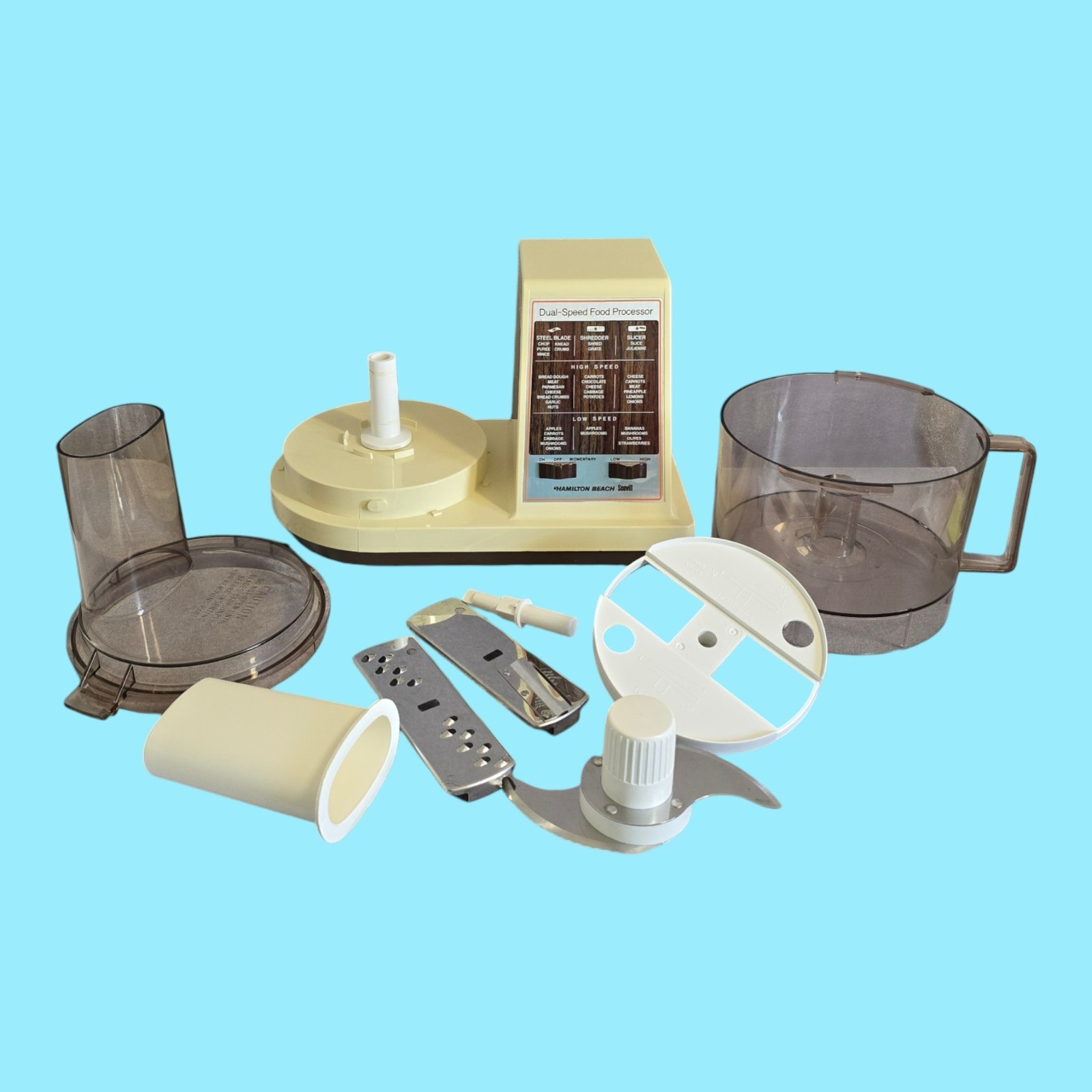 Hamilton Beach Scovill Dual Speed Food Processor 702-3 Beige TESTED & WORKING!