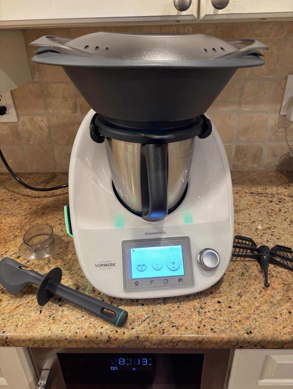 Thermomix TM5 White WiFi Guided Cooking System Bundle w/ Cook-Key + Accessories