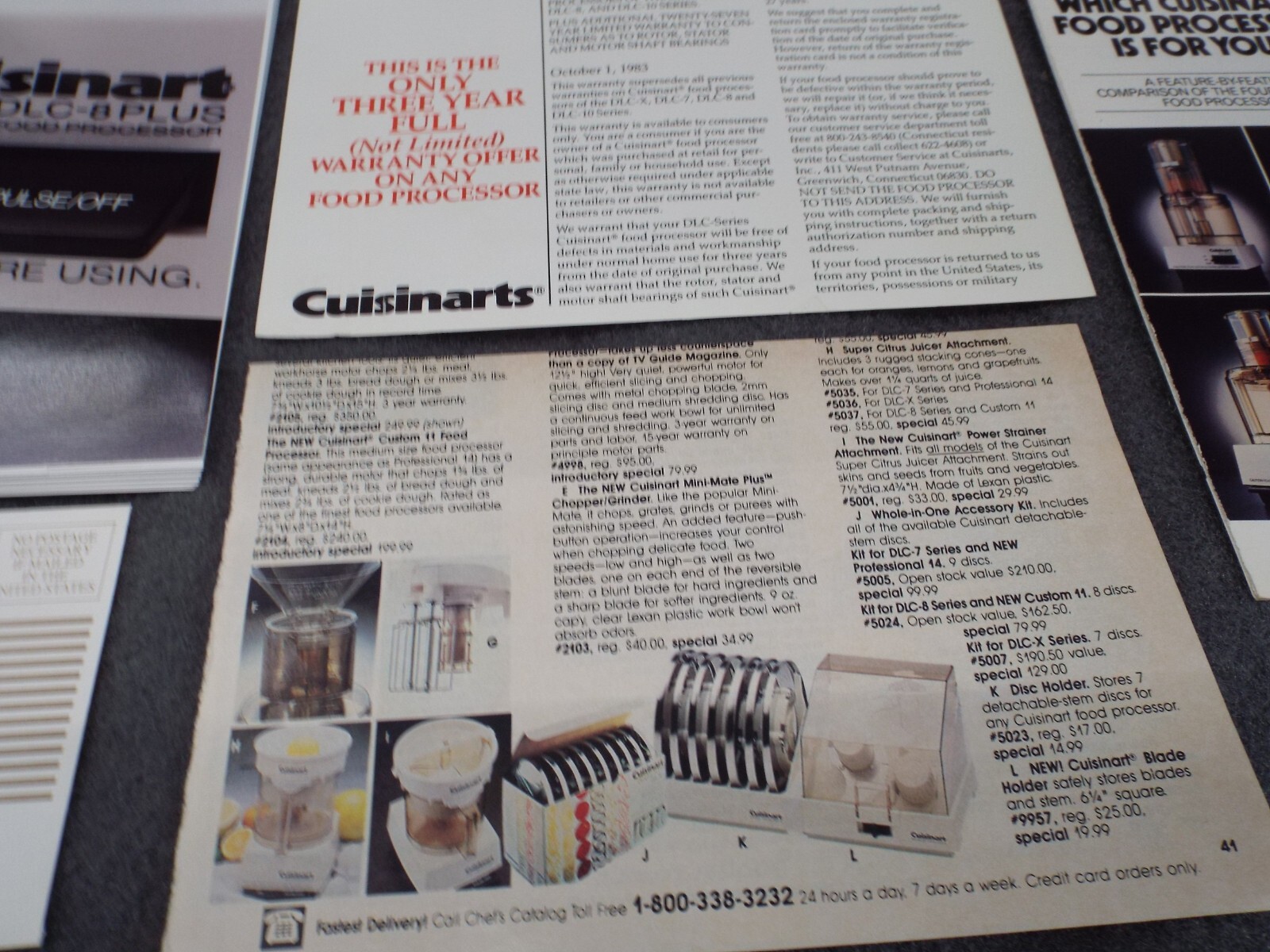 Cuisinart DLC-8 Food Processor Book Manual Instructions Blades Attachment Recipe
