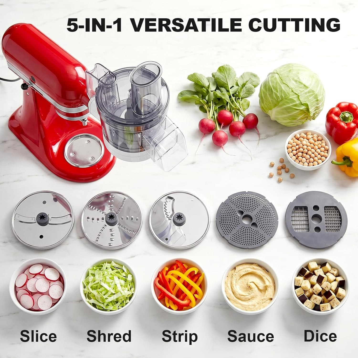 5-in-1 Food Processor for KitchenAid, Multifunctional Chopper…