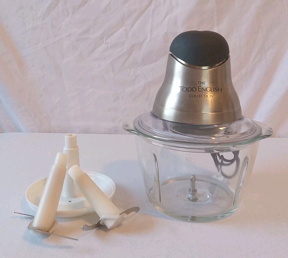 Todd English Collection Electric Food Chopper With 4 Cup Glass Bowl Works