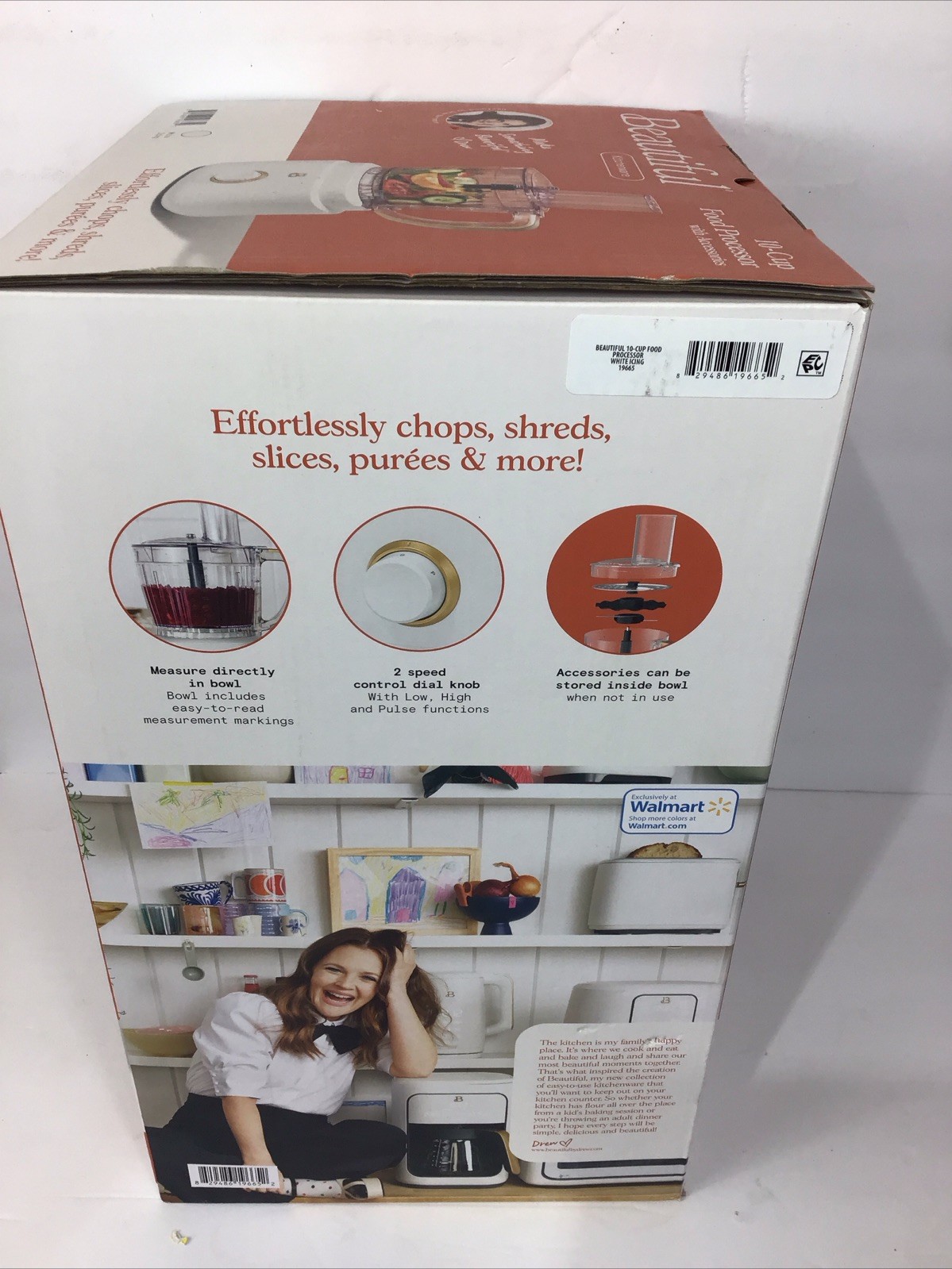 10-Cup Food Processor with Accessories, White Icing by Drew Barrymore