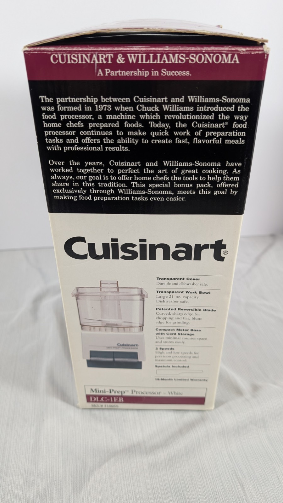 Cuisinart Mini-Prep Processor – White (Model DLC-1EB) Williams Sonoma Exclusive