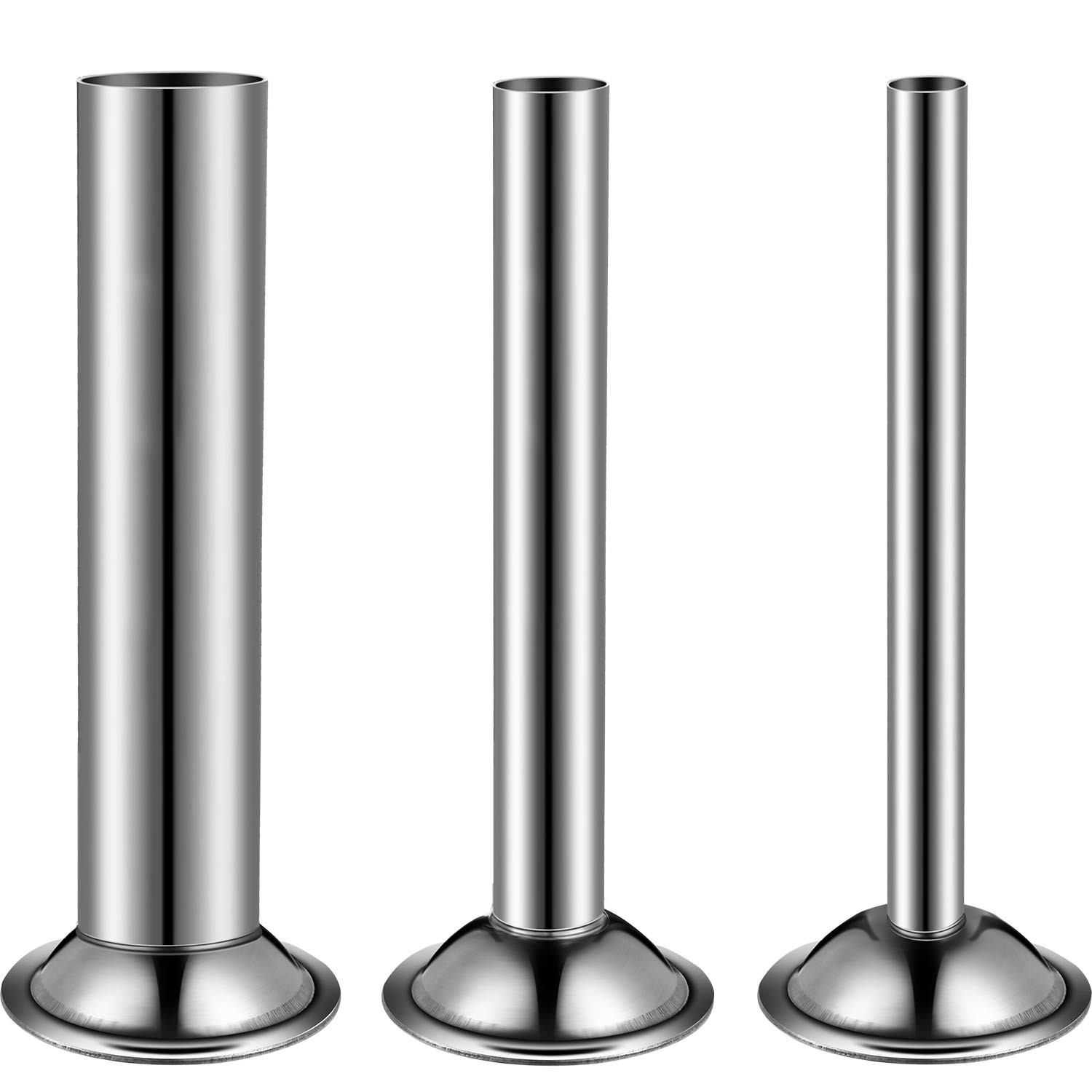 3 Pieces Sausage Stuffer Tubes Stainless Steel Grinder Silver