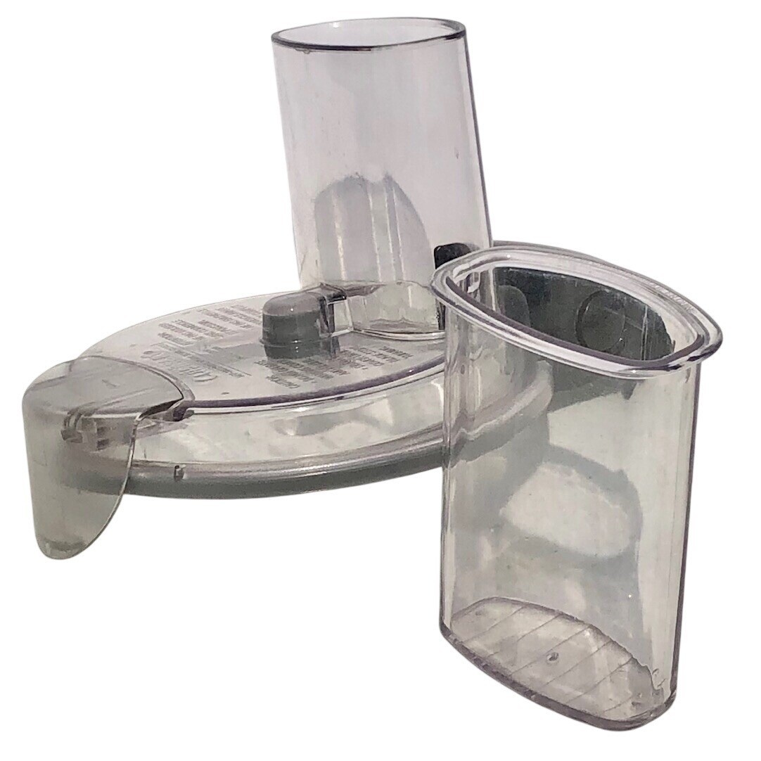 Cuisinart 7-Cup Food Processor Black Work Bowl Cover Lid Inner Pusher FP-7 OEM