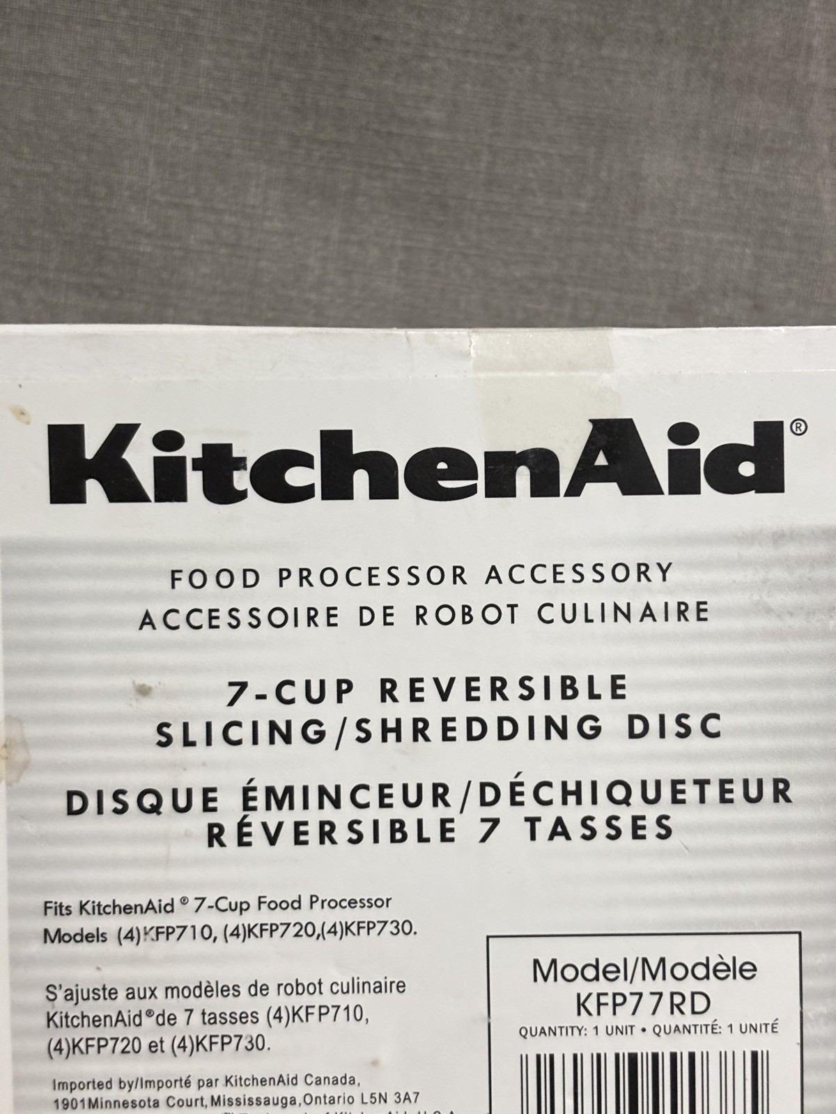 KitchenAid 7-Cup Reversible Slicing Shredding Disc Food Processor KFP77RD