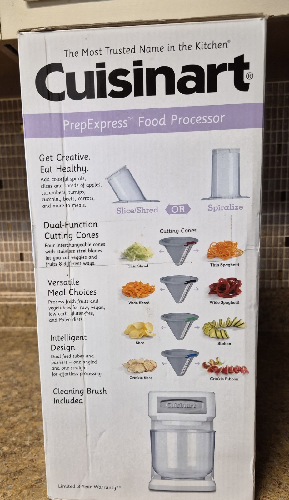 Cuisinart SSL-100 Prep Express Slice Shred Spiralizer Food Processor White New