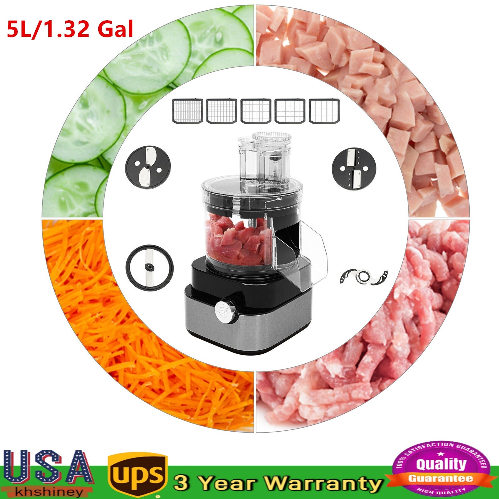 110V Electric Food Processor Vegetable Chopper Grinder Machine Commercial Home