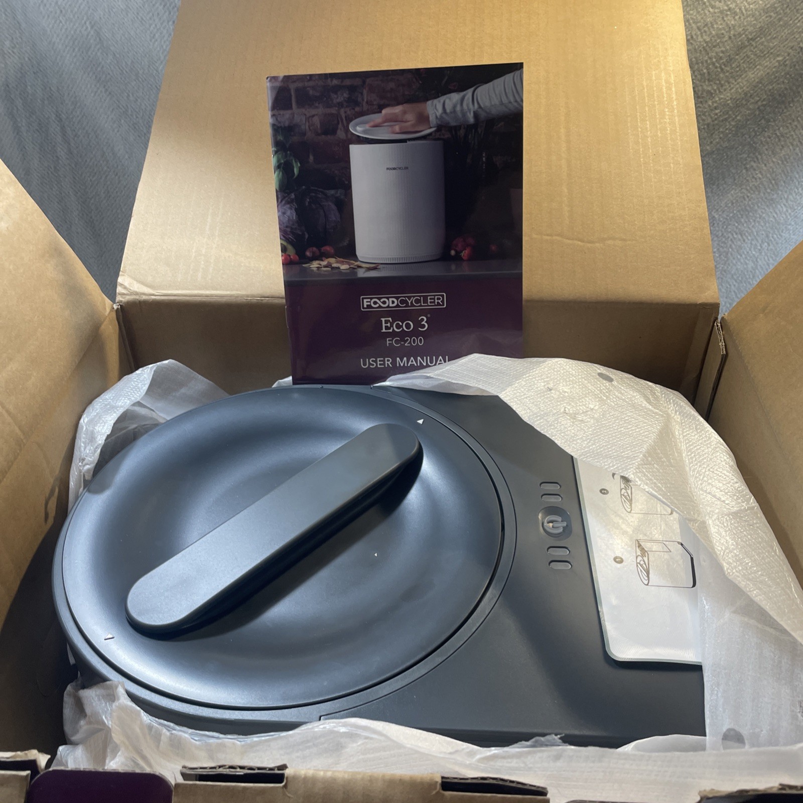 FoodCycler® Eco 3™ Odorless Indoor Compost Electric Food Waste Disposer – Gray