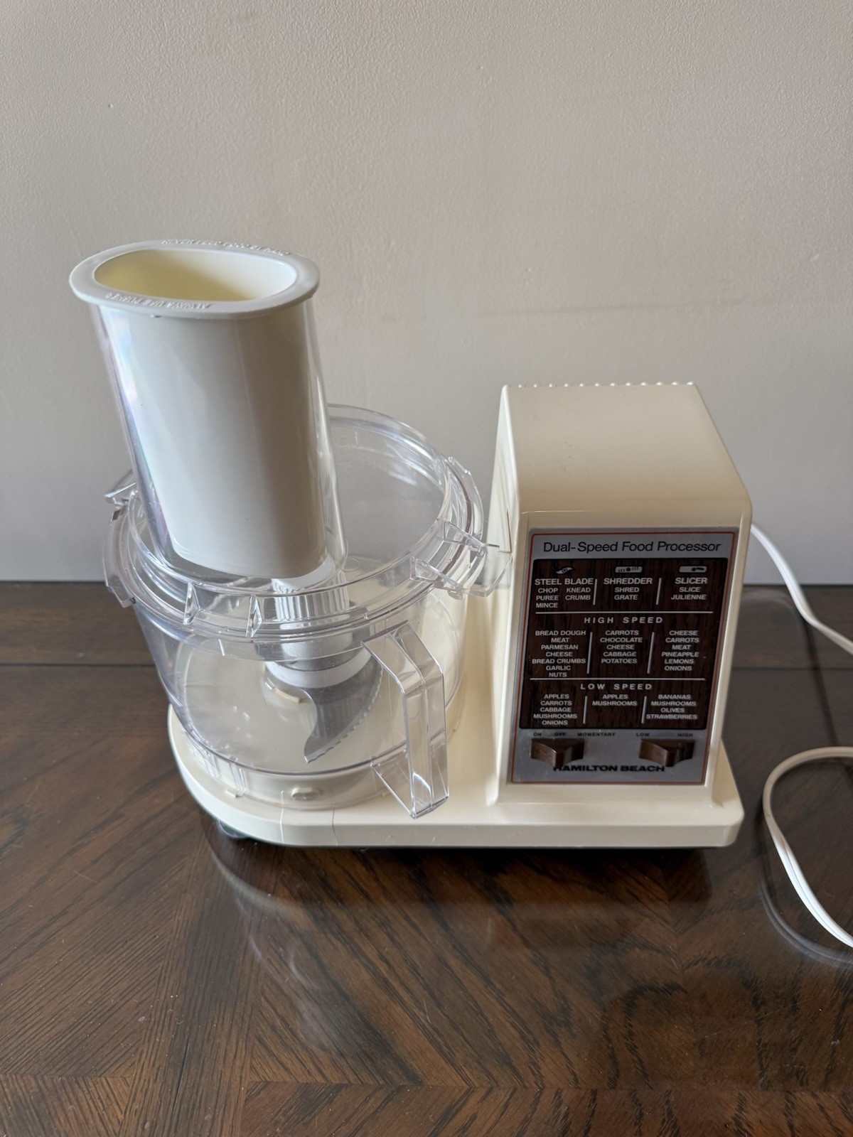 Vintage Hamilton Beach 702-5 Dual-Speed Food Processor *Tested ~ Works Great