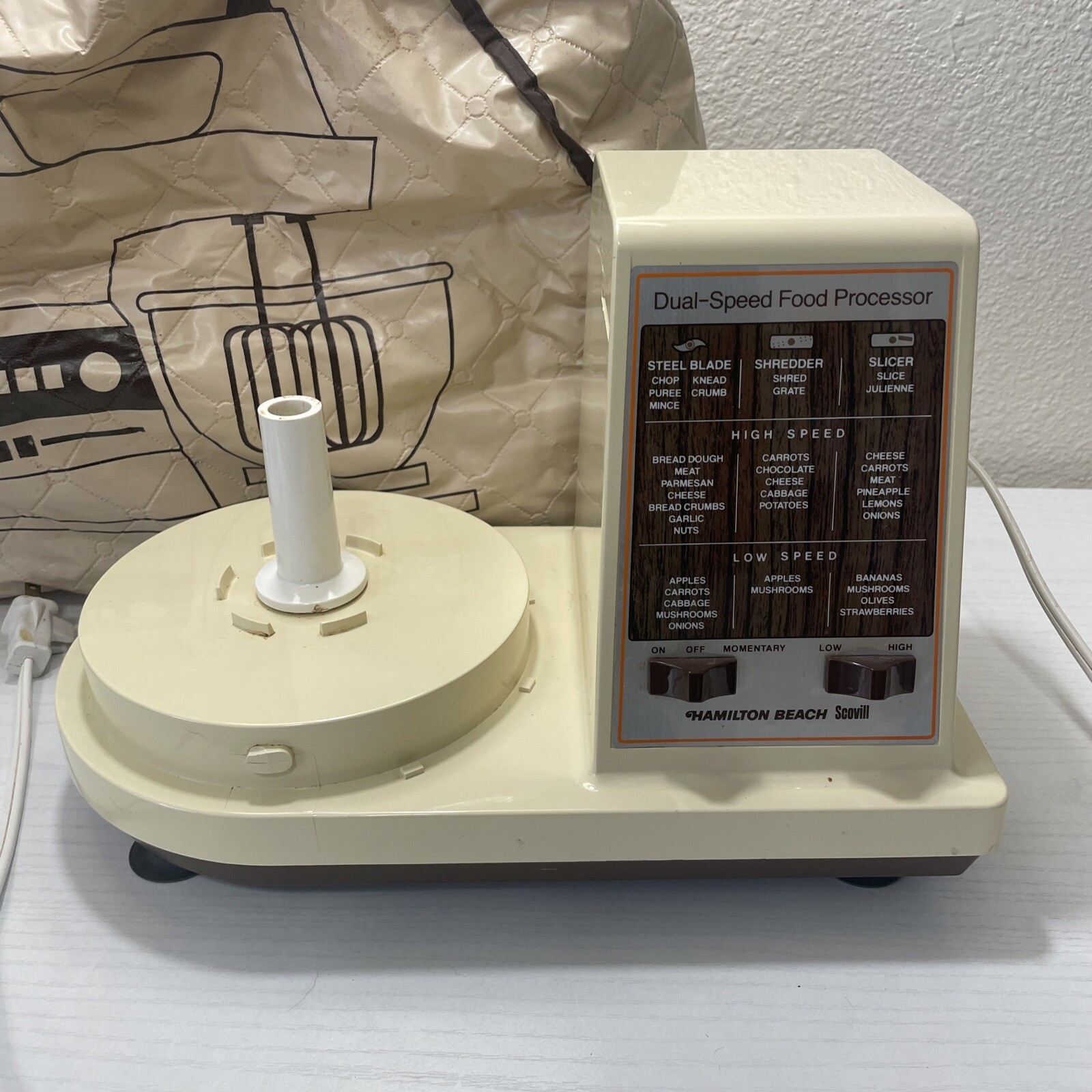 Hamilton Beach Scovill Dual Speed Food Processor-WORKING Motor Base Model 702-4