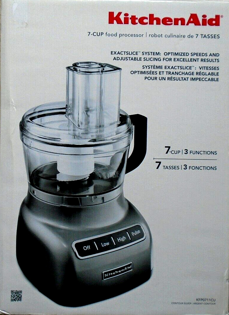 KitchenAid KFP0711CU 7 Cup Food Processor, Contour Silver