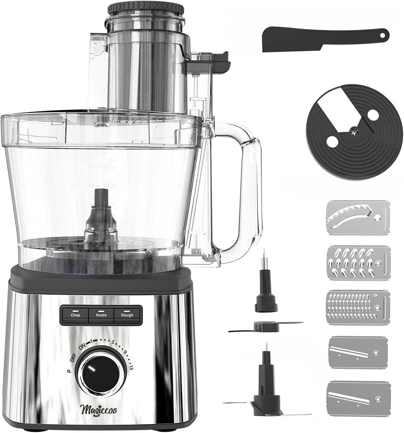 14 Cup Food Processor – Lemon Slicer, XL Bowl & Large Feed Chute, 13 Speeds & Pu