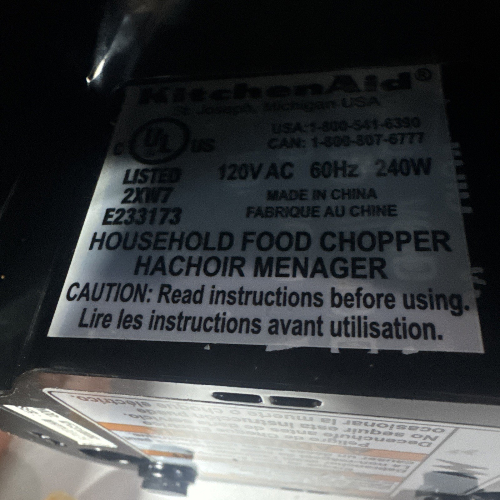 KitchenAid Chefs Chopper Series 3 Cup KFC3100cr2