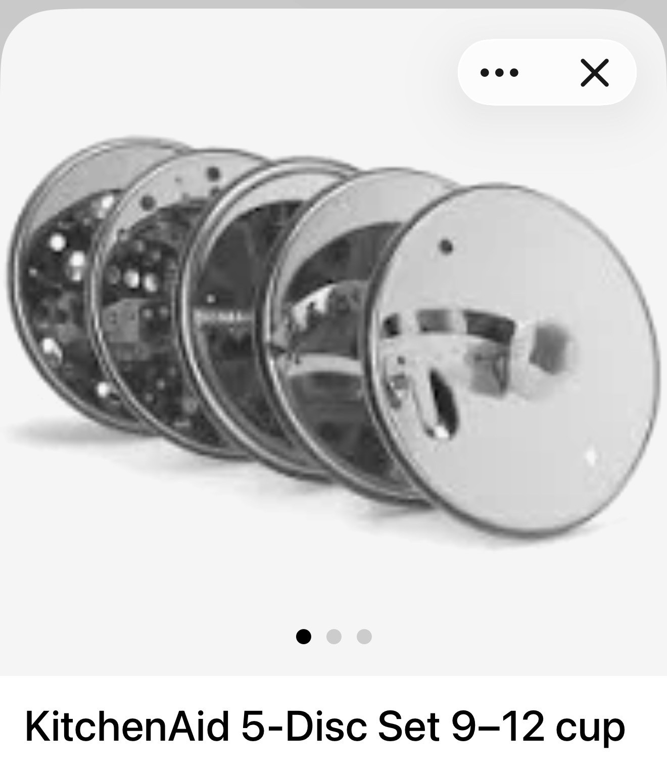 Discos estándar de los procesadores de alimentos KitchenAid clásicos